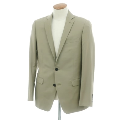 【中古】【未使用】カルバンクライン Calvin Klein ウールモヘヤ テーラードジャケット カーキ系【サイズ38】【メンズ】