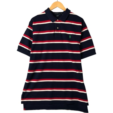 古着 ラルフローレン Ralph Lauren POLO by Ralph Lauren 半袖 ボーダー ポロシャツ メンズXL相当/eaa543022
