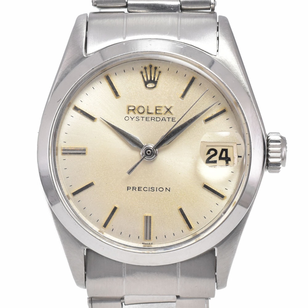 ロレックス ROLEX Ref.6466 ヴィンテージ オイスターデイト Cal.1215 シルバー 手巻き ユニセックス 良品 腕時計 I#150656
