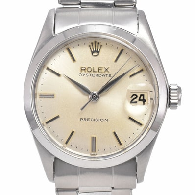 ロレックス ROLEX Ref.6466 ヴィンテージ オイスターデイト Cal.1215 シルバー 手巻き ユニセックス 良品 腕時計 I#150656