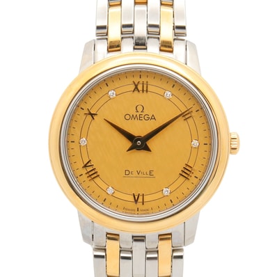 オメガ OMEGA デ・ビル プレステージ 6Pダイヤ 腕時計 時計 K18(イエローゴールド) ステンレススチール ダイヤモンド レディース ゴールド系 424.20.27.60.58.004 【新品】