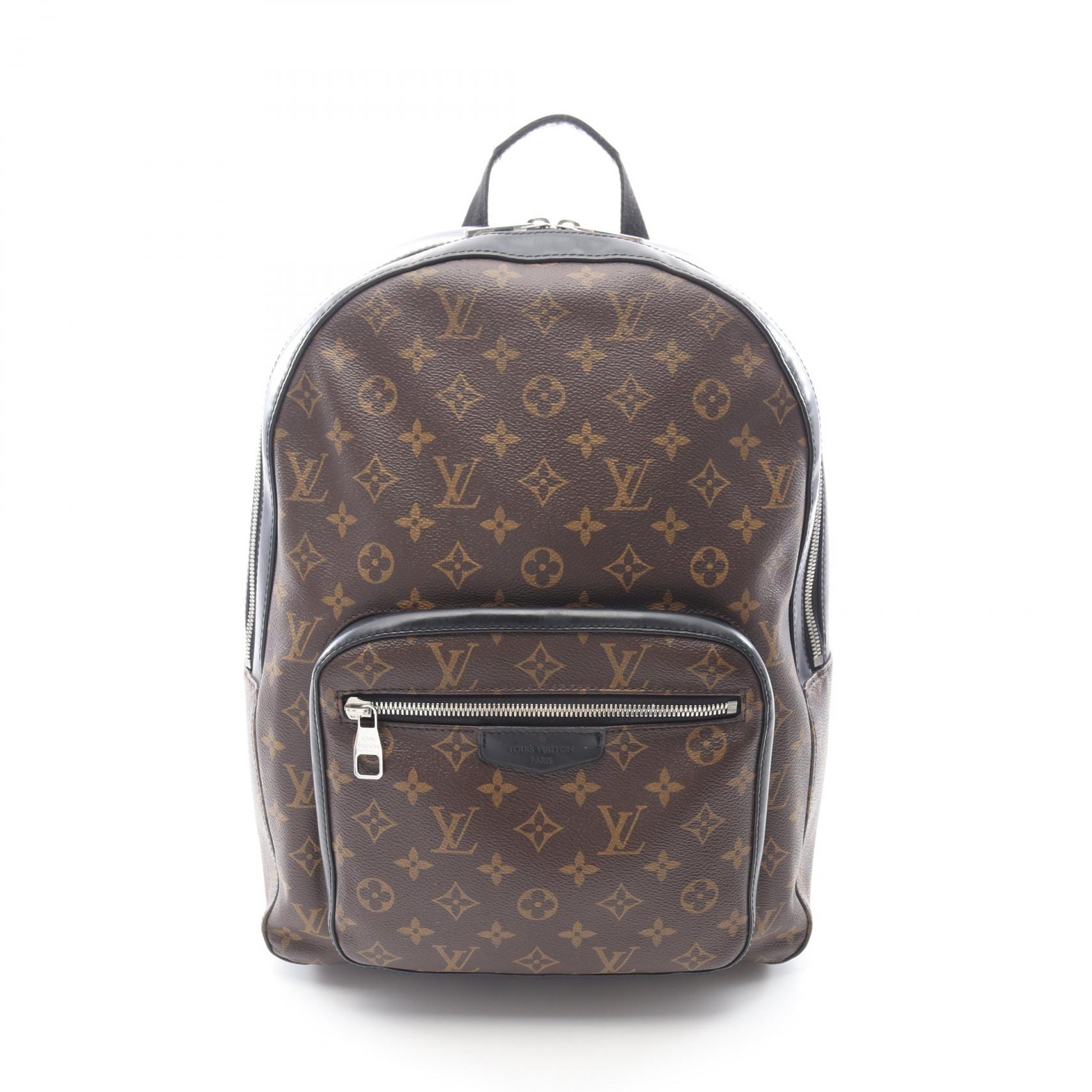 ルイ・ヴィトン LOUIS VUITTON ジョッシュ リュックサック バックパック バッグ PVCコーティングキャンバス レザー モノグラム・マカサー メンズ ブラウン系 / ブラック系 M41530 【中古】