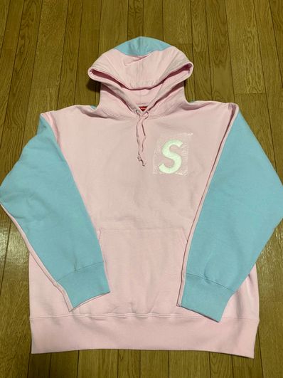 Supreme S Logo Split Hooded Sweatshirt "Light Pink"