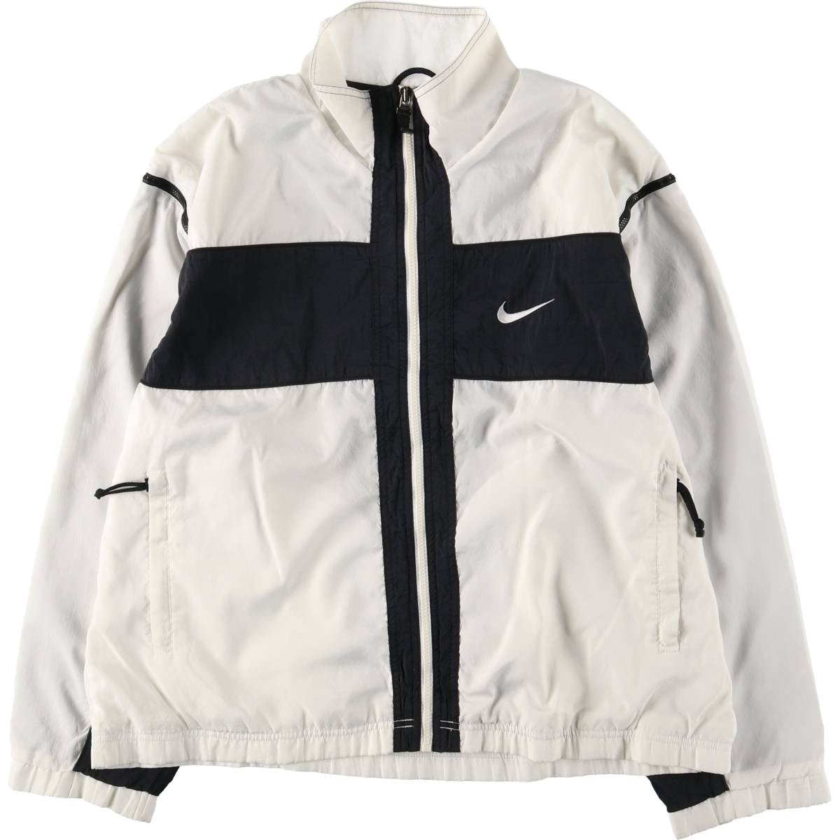 古着 90年代 ナイキ NIKE ライン入り バックロゴ 2WAY ウインドブレーカー メンズM相当 ヴィンテージ/eaa601874