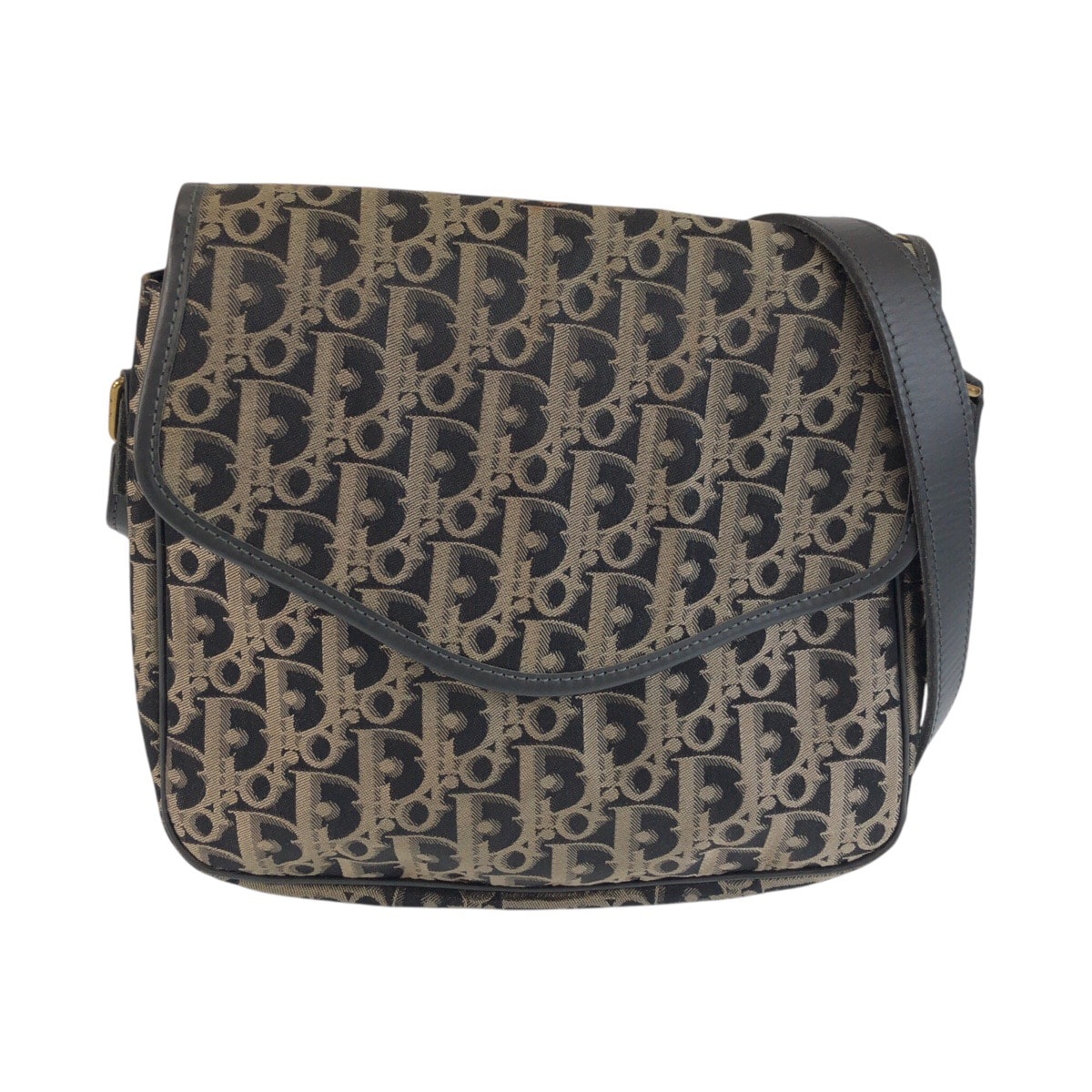 美品 Christian Dior クリスチャンディオール ヴィンテージ トロッター ブラック ベージュ ゴールド金具 キャンバス ショルダーバッグ ポシェット 602235 【中古】