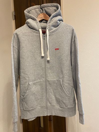 Supreme Small Box Drawcord Zip Up Hooded Sweatshirt "Heather Grey"