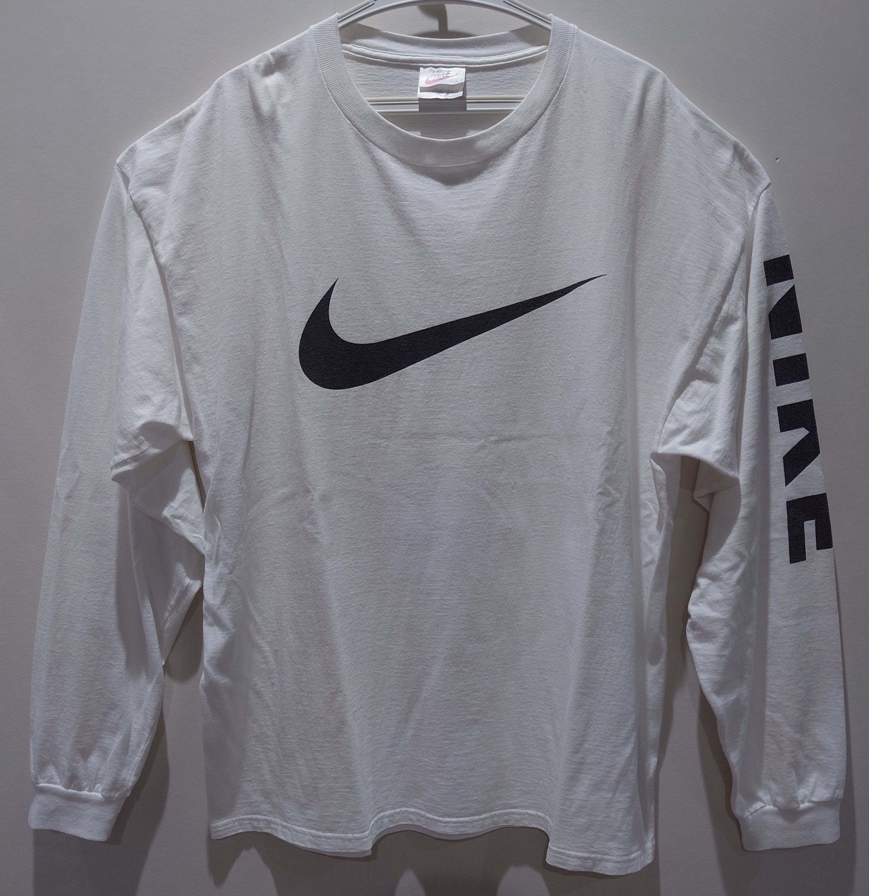 90's USA製 NIKE ビッグスウォッシュロゴ 長袖Tシャツ ロンT XL