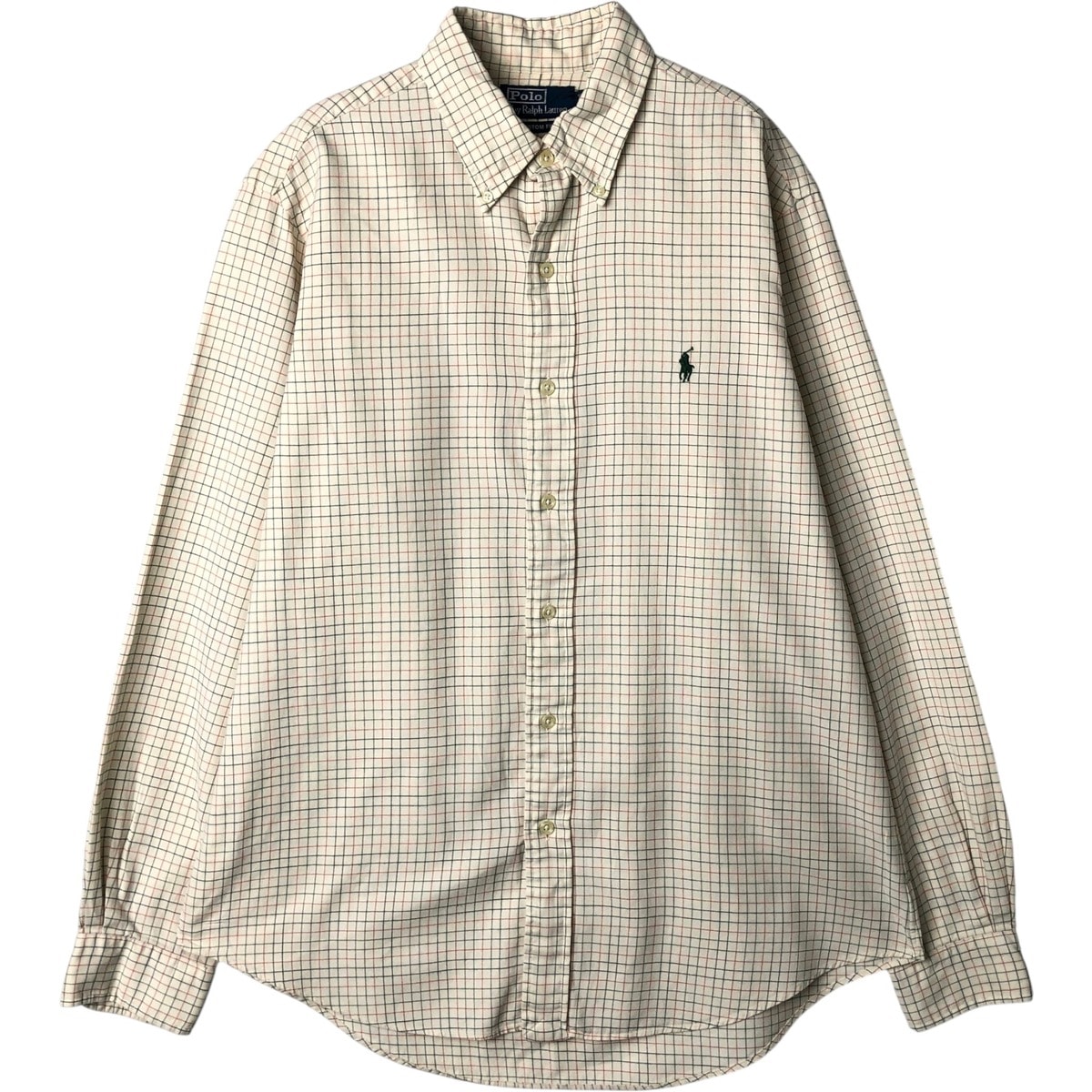 古着 ラルフローレン Ralph Lauren POLO by Ralph Lauren CUSTOM FIT 長袖 ボタンダウンチェックシャツ メンズL相当/eaa649944