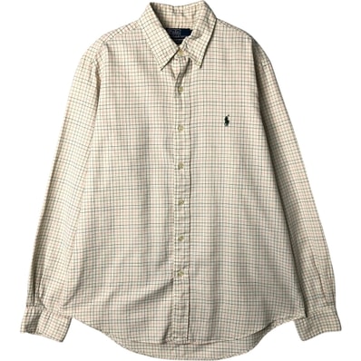 古着 ラルフローレン Ralph Lauren POLO by Ralph Lauren CUSTOM FIT 長袖 ボタンダウンチェックシャツ メンズL相当/eaa649944