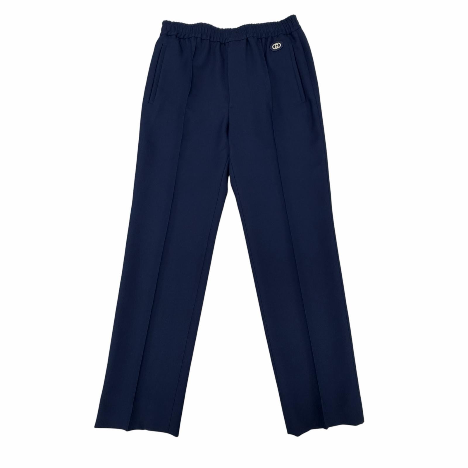 極美品 グッチ パンツ ネイビー メンズ 48 690559