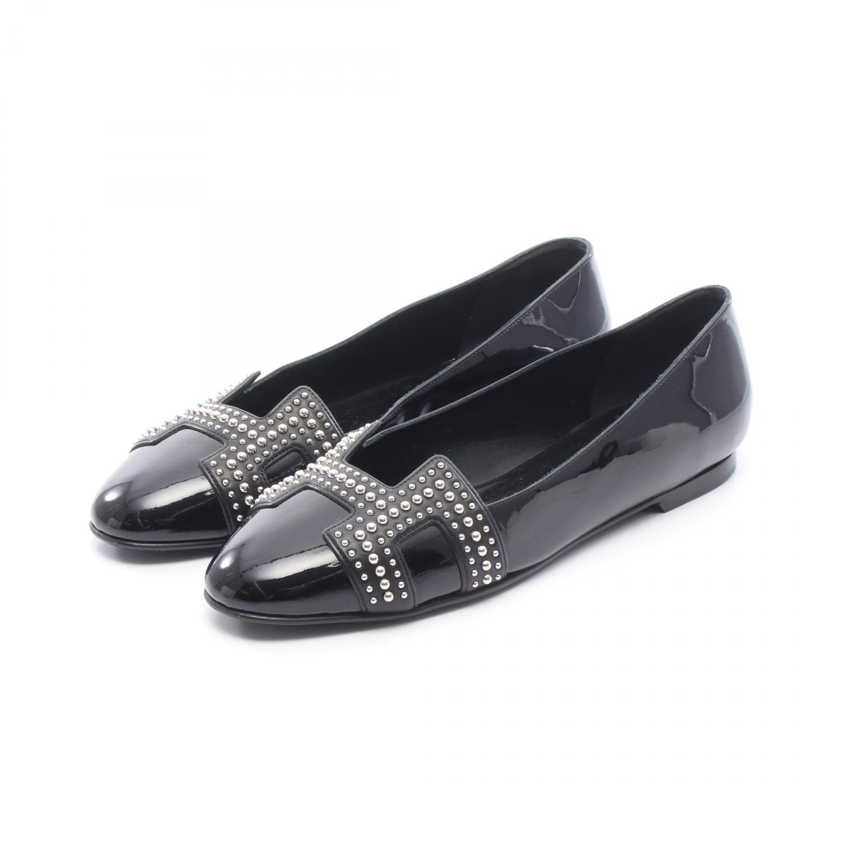 エルメス HERMES スタッズ パンプス 靴 パテントレザー レディース ブラック系 【中古】