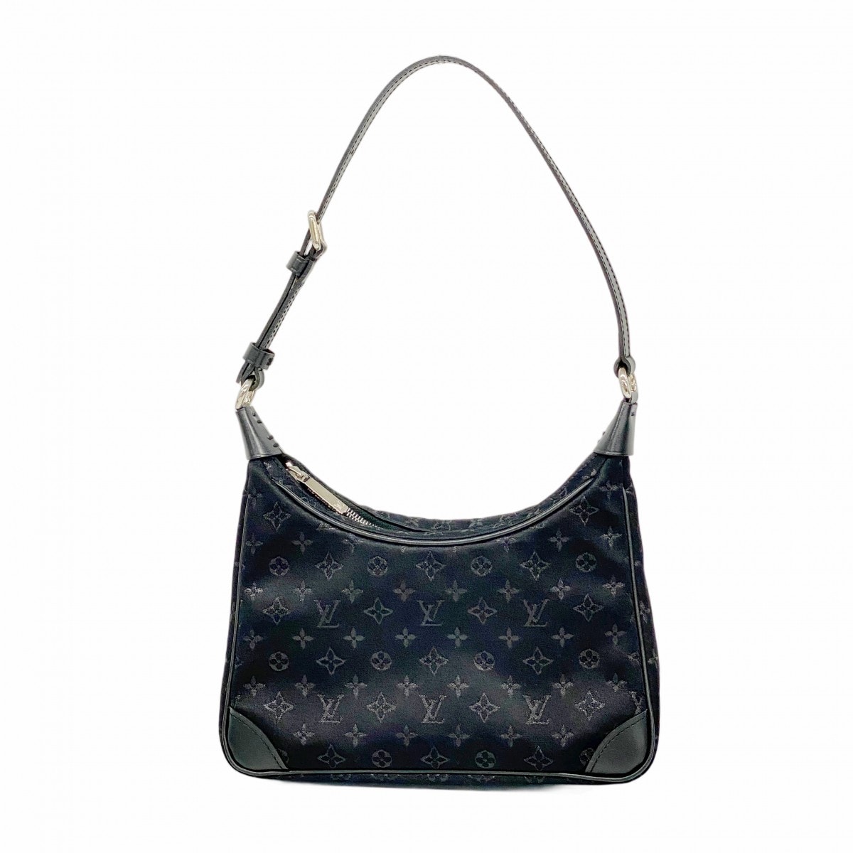 【6dc3378-k】ルイヴィトン ハンドバッグ モノグラム・サテン リトルブローニュ M92142 ノワール【中古】レディース