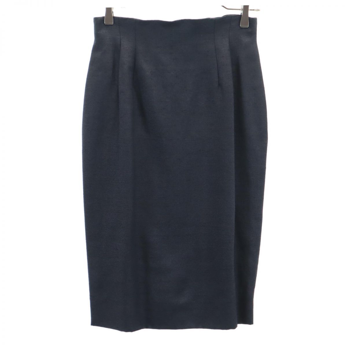 Christian Dior クリスチャンディオール シルク100% ミディ丈 タイトスカート 9 ブラック系