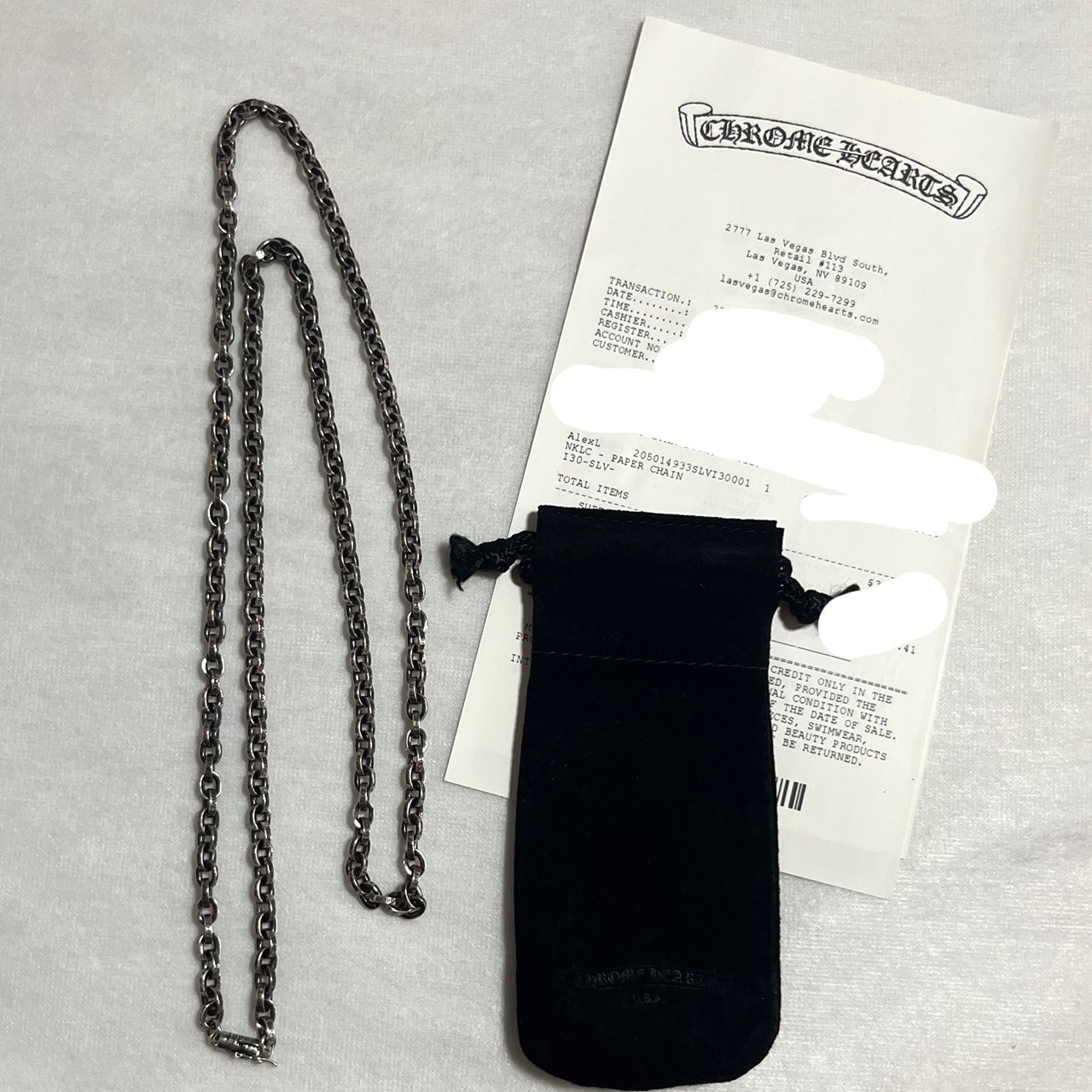 Chrome Hearts Paper Chain Necklace "Silver"
