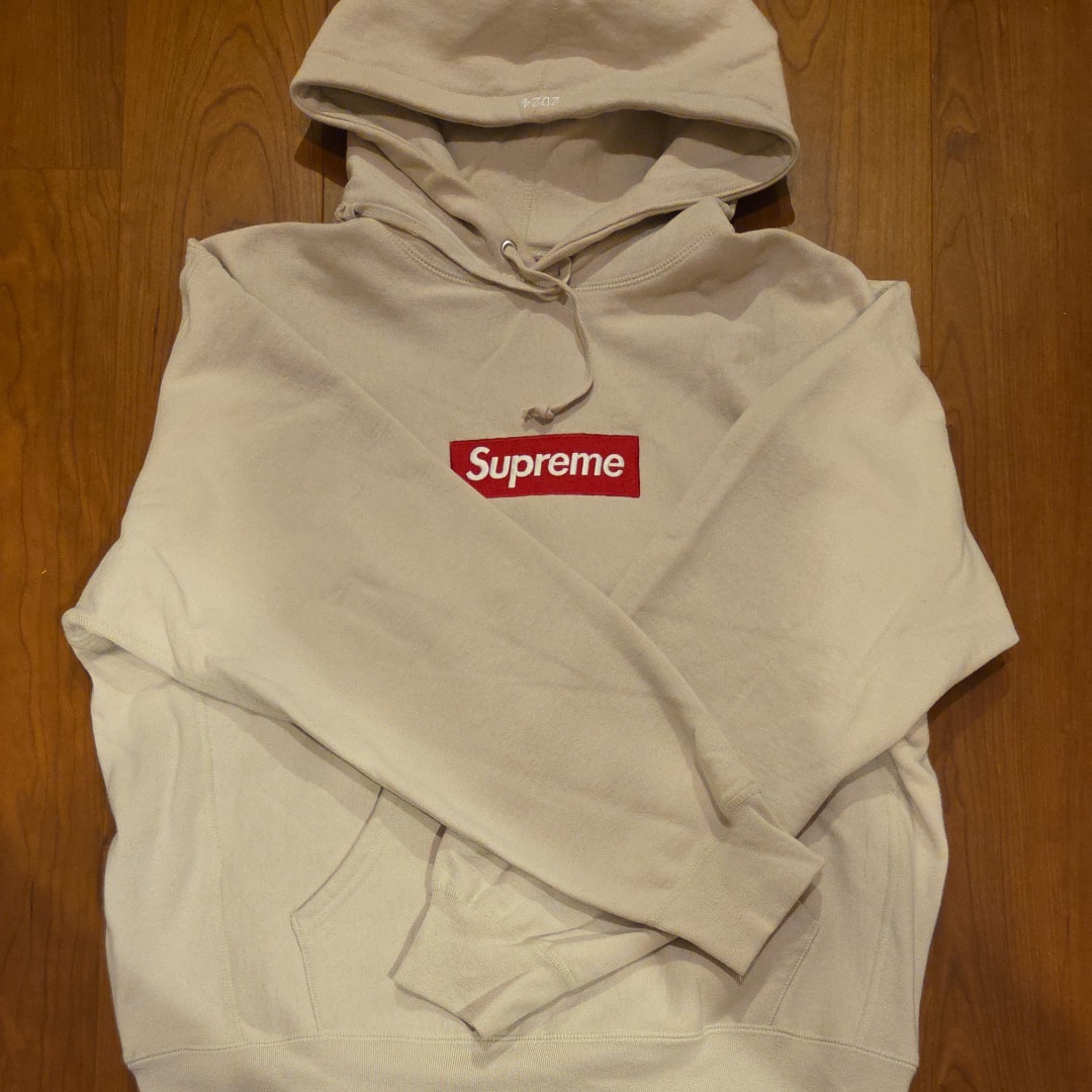Supreme Box Logo Hooded Sweatshirt "Stone" (24FW)