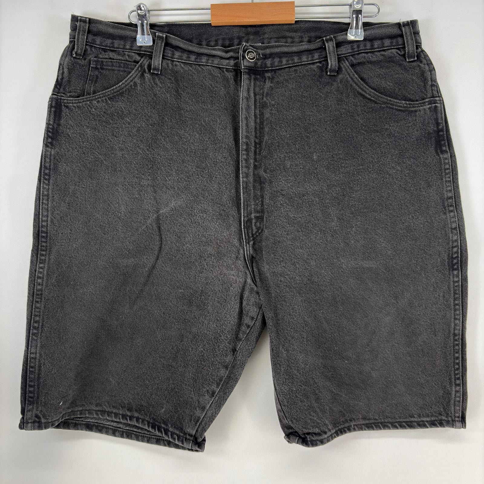 古着 ディッキーズ Dickies デニム ショートパンツ ハーフパンツ 大きいサイズ ジーパン ワーク フェード w42  ブラック メンズ