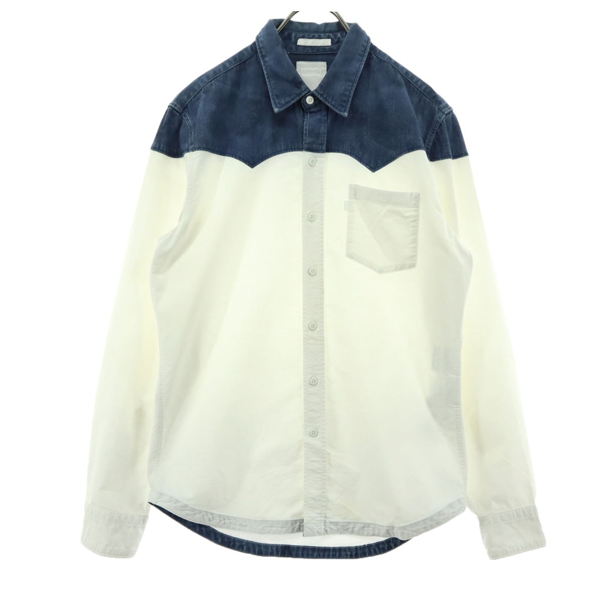 Levi's リーバイス ツートンカラー 長袖 切り替え デニムシャツ S ホワイト