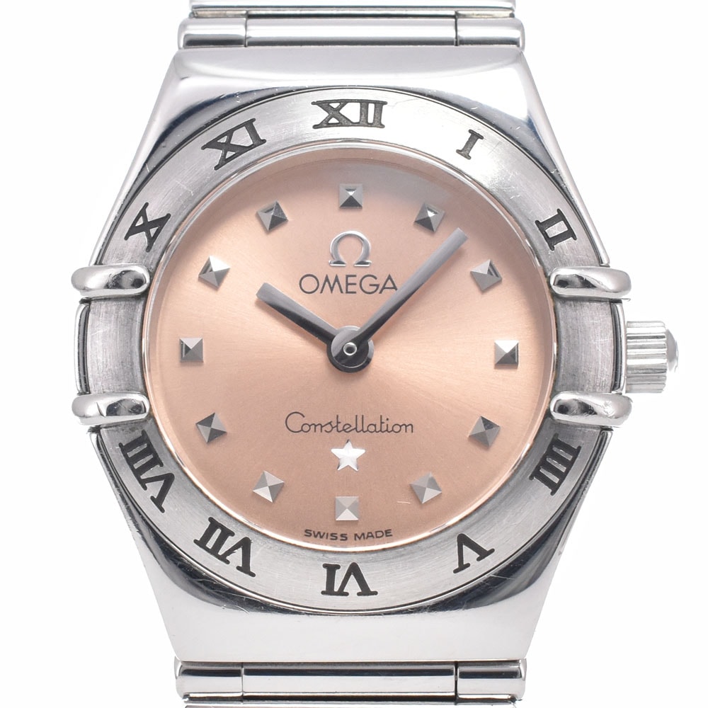 オメガ OMEGA 1561.61 コンステレーション マイチョイス サーモンピンク クォーツ レディース 良品 保証書付き 腕時計 G#149951