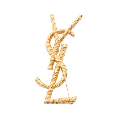 サンローランパリ SAINT LAURENT PARIS OPYUM BROCHE オピウム ブローチ アクセサリー GP(ゴールドメッキ) レディース ゴールド系 【中古】