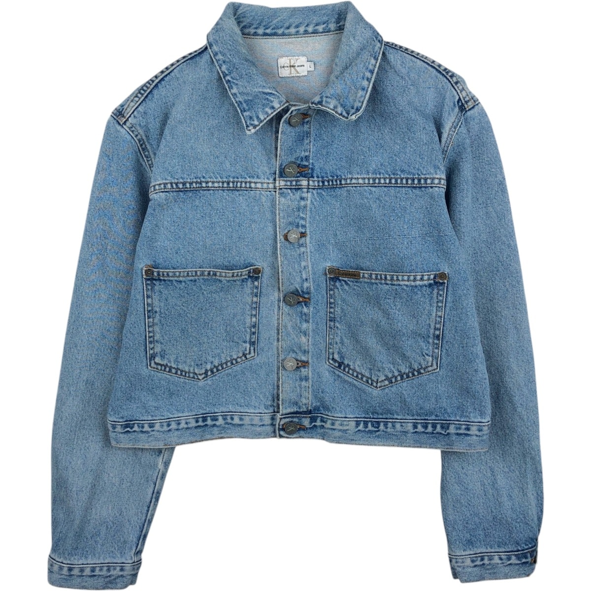 古着 90~00年代 カルバンクライン Calvin klein JEANS デニムジャケット USA製 レディースL相当/eaa626436