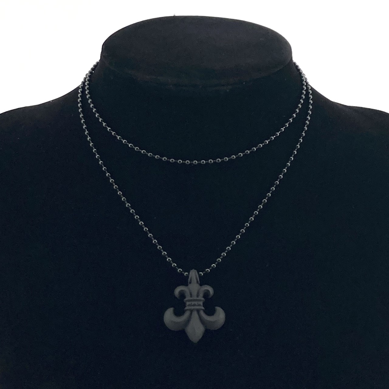 CHROME HEARTS(クロムハーツ) RUBBER BS FLUER  ラバーフレア シリコン ネックレス 8.83g ブラック