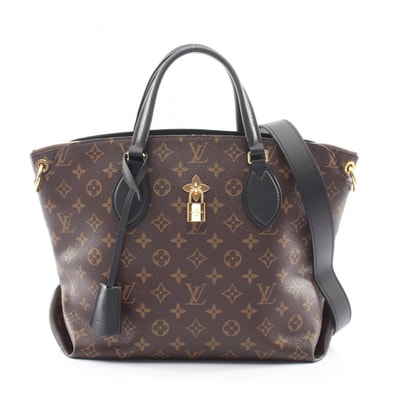 ルイ・ヴィトン LOUIS VUITTON フラワージップドトートMM 2WAY トートバッグ バッグ PVCコーティングキャンバス レザー モノグラム ノワール レディース ブラウン系 / ブラック系 M44347 【中古】