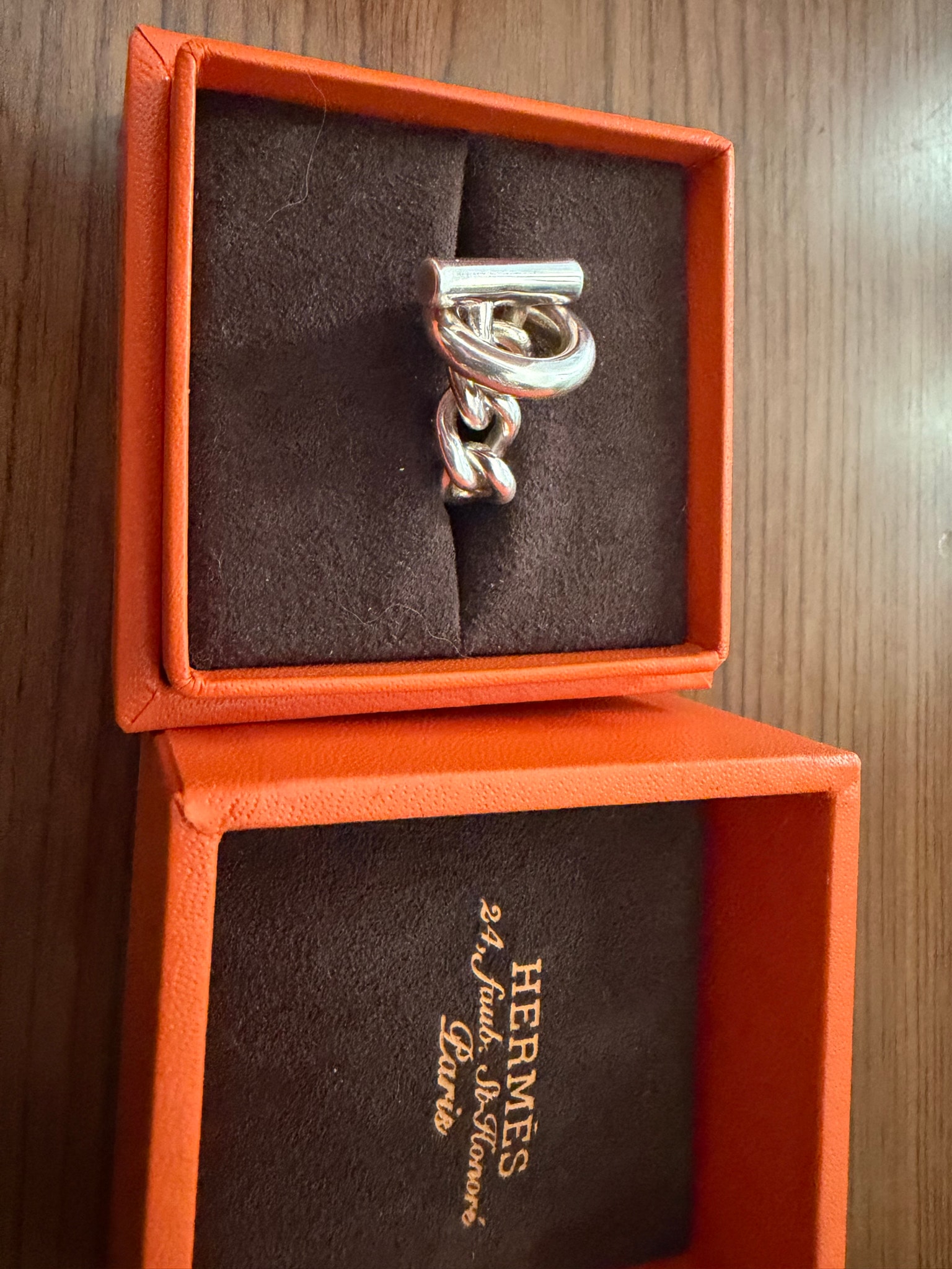 Hermes Croisette Ring GM Large Model "Silver"