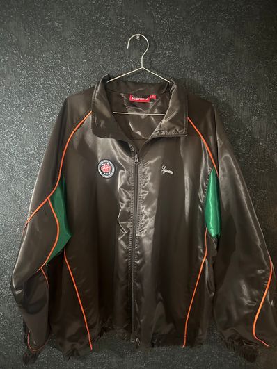 Supreme Satin Hooded Track Jacket "Brown"