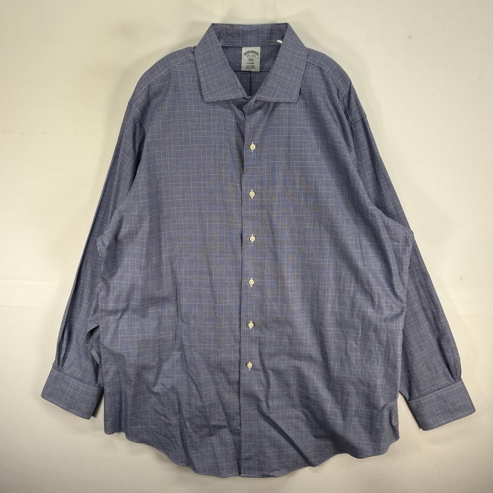 古着 ブルックスブラザーズ Brooks Brothers 長袖シャツ 1818 REGENT 千鳥格子 XL ブルー系 チェック メンズ