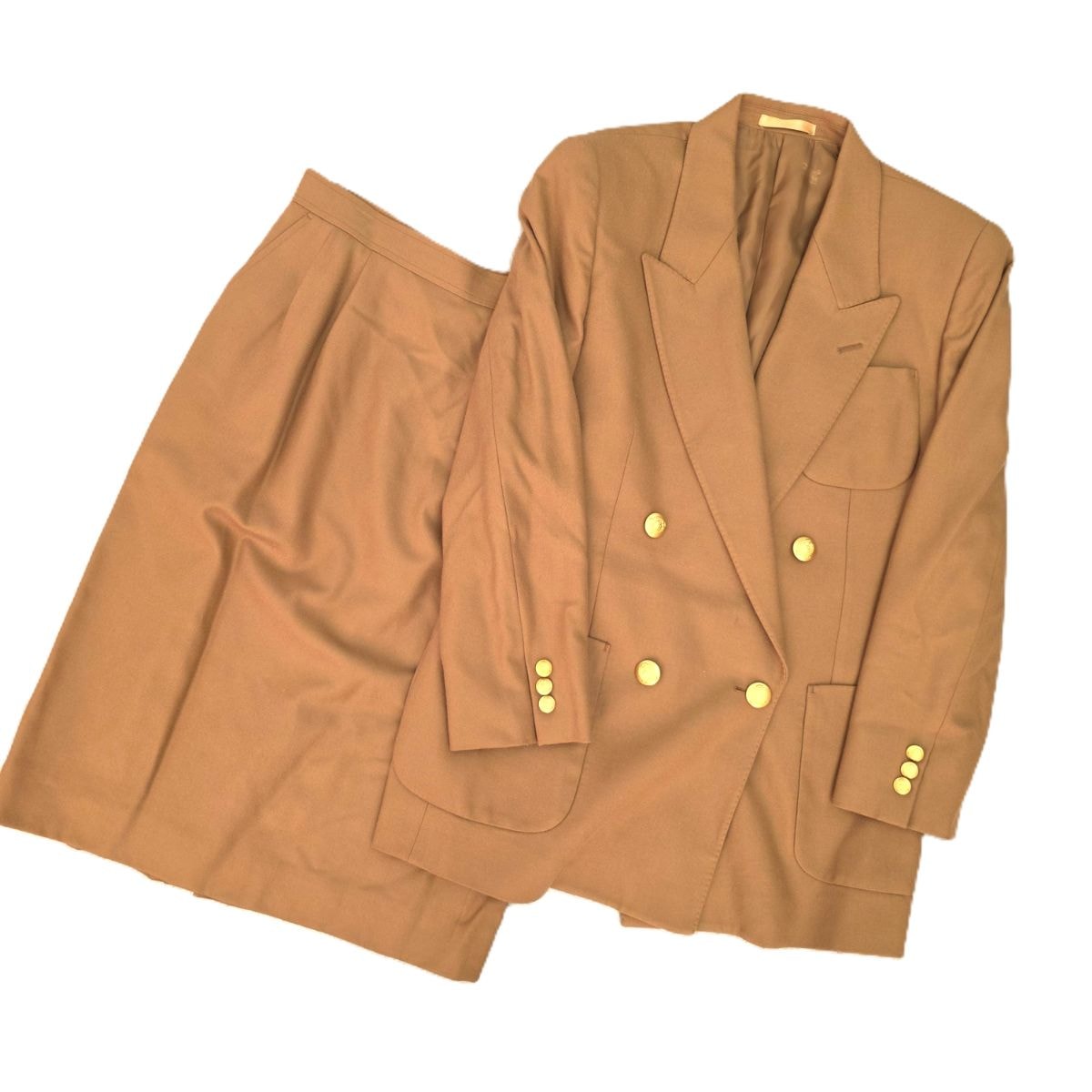 Burberrys バーバリーズ ジャケット　スカート 金ボタン カシミヤ混 ヴィンテージ セットアップ ウール  レディース【中古】