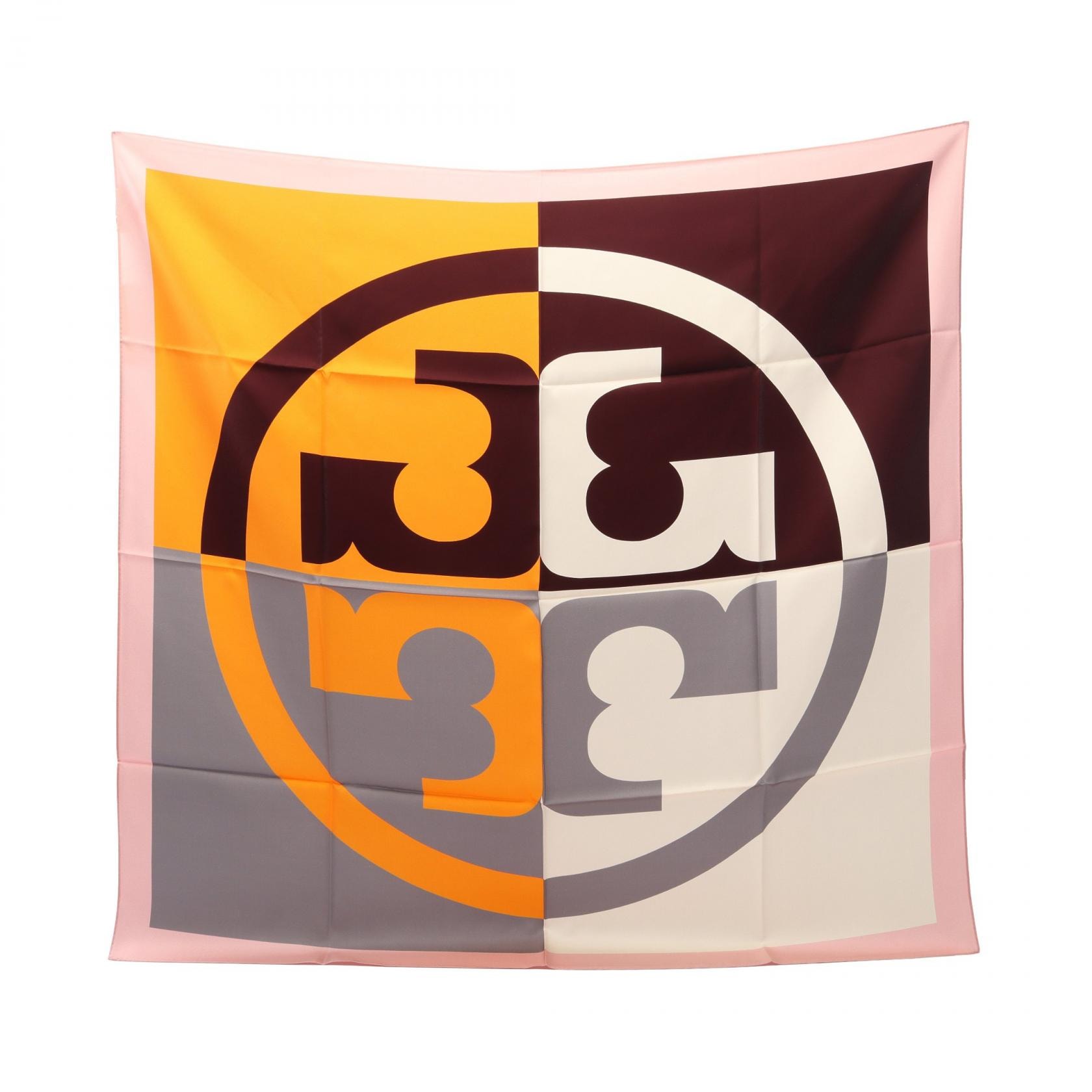 トリーバーチ Tory Burch カラーブロック スカーフ 衣料品 シルク レディース ピンク系 / マルチカラー 160517800 【新品】