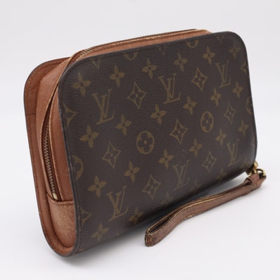 LOUIS VUITTON ルイ・ヴィトン モノグラム オルセー M51790 セカンドバッグ ブラウン ベージュ コーティングキャンバス レザー メンズ