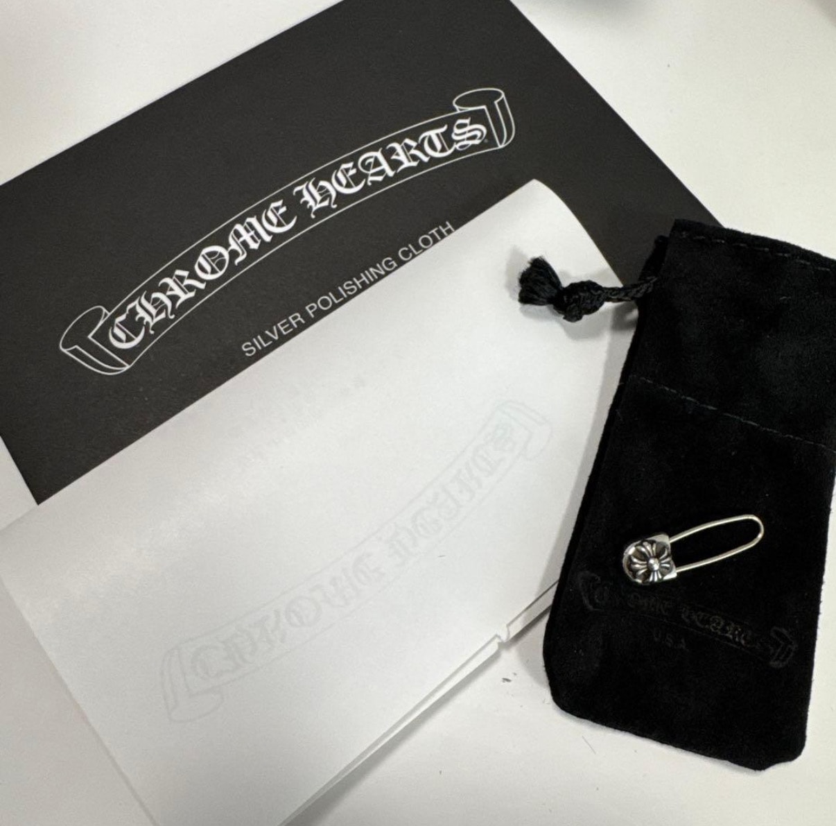 Chrome Hearts CH Plus Safety Pin Earring "Silver"