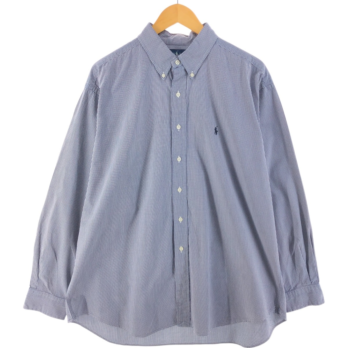 古着 ラルフローレン Ralph Lauren BLAKE ギンガムチェック 長袖 ボタンダウンチェックシャツ メンズXL相当/eaa520405