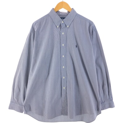 古着 ラルフローレン Ralph Lauren BLAKE ギンガムチェック 長袖 ボタンダウンチェックシャツ メンズXL相当/eaa520405