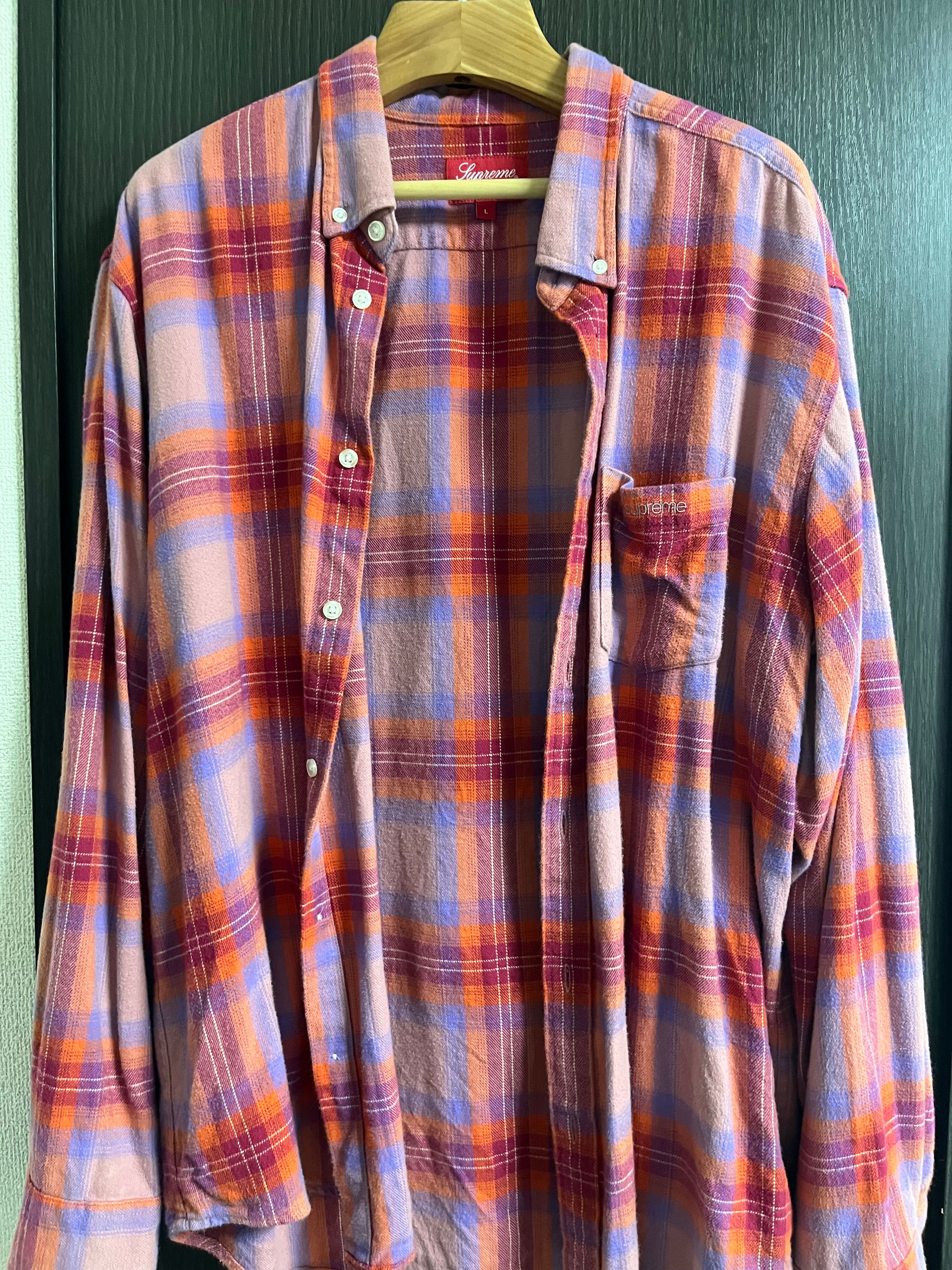 Supreme Brushed Plaid Flannel Shirt "Pink"