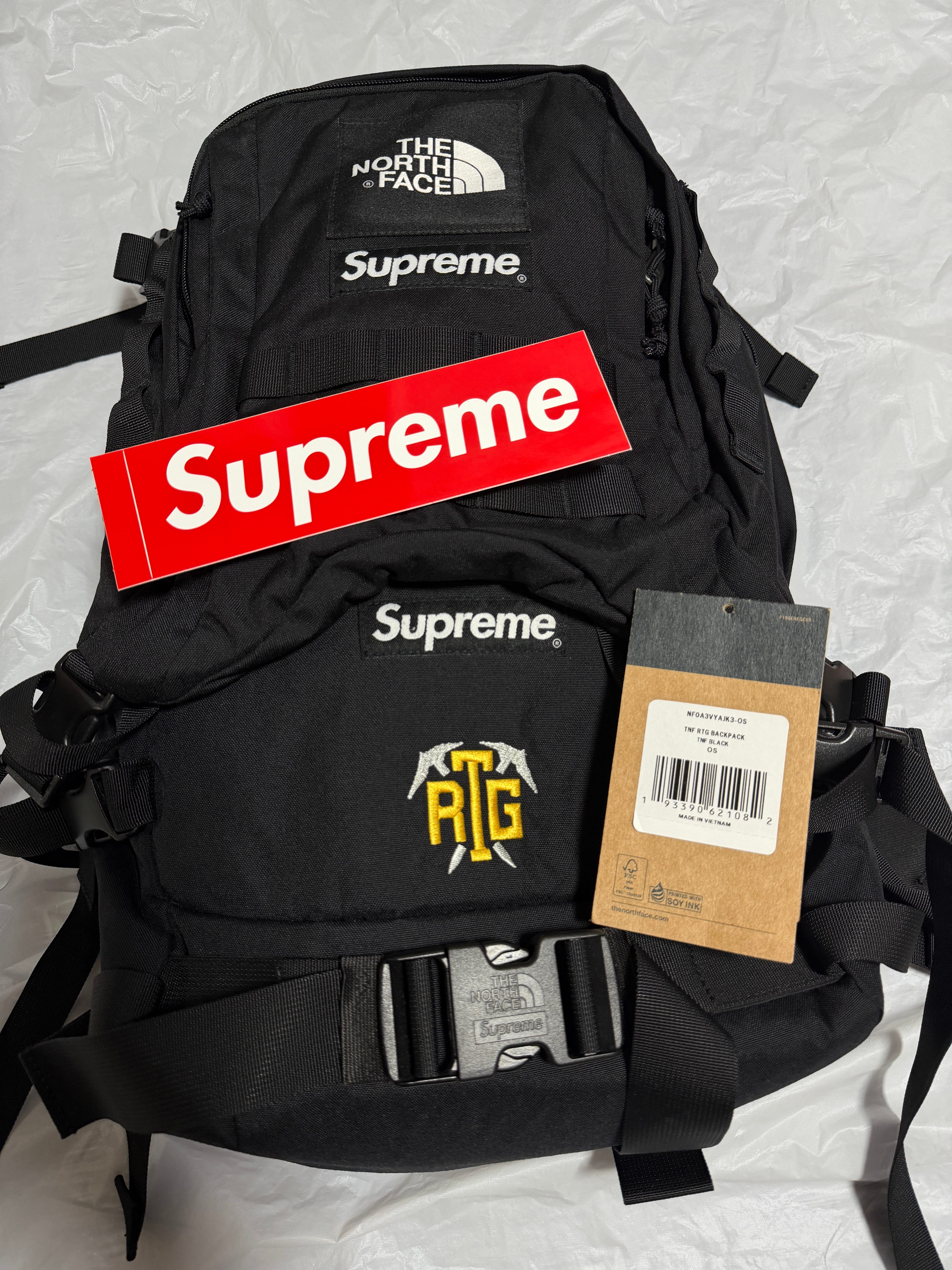 シュプリーム x ザノースフェイス アールティージー バックパック "ブラック"