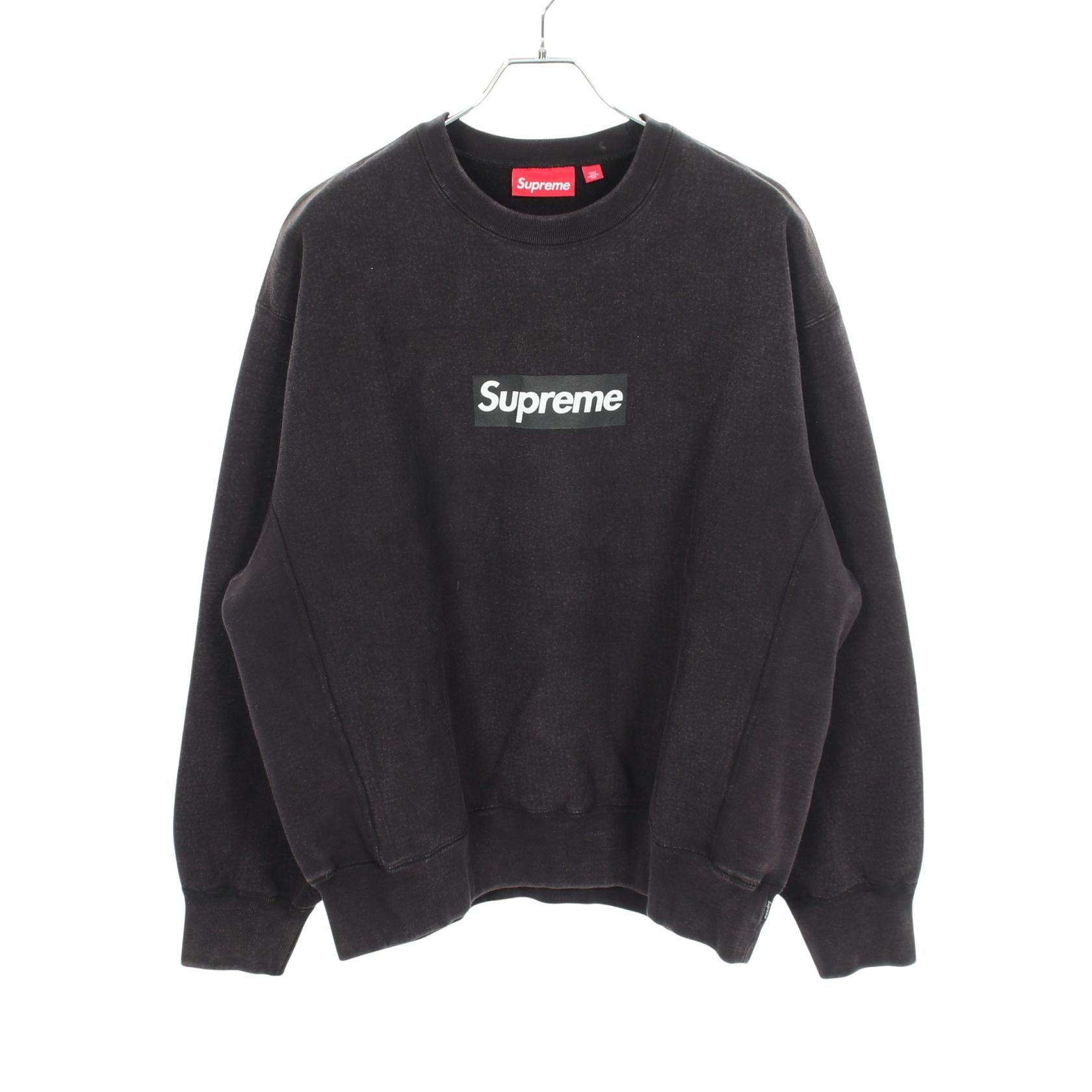 シュプリーム Supreme Washed Box Logo Crewneck ウォッシュ加工 スウェット 衣料品 トップス コットン メンズ ブラック系 【中古】