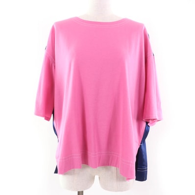 未使用品 マルニ 半袖Tシャツ ピンク ネイビー レディース 42