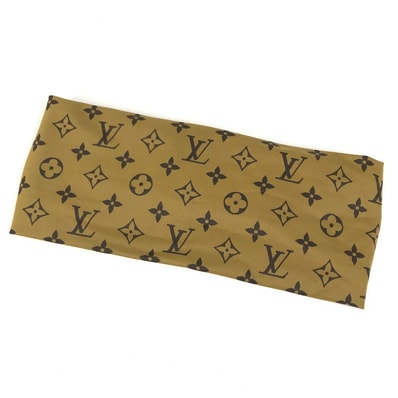 ルイヴィトン LOUIS VUITTON M76891 モノグラムリバース ヘッドバンド ヘアアクセサリー ヘアバンド ナイロン ベージュ 未使用