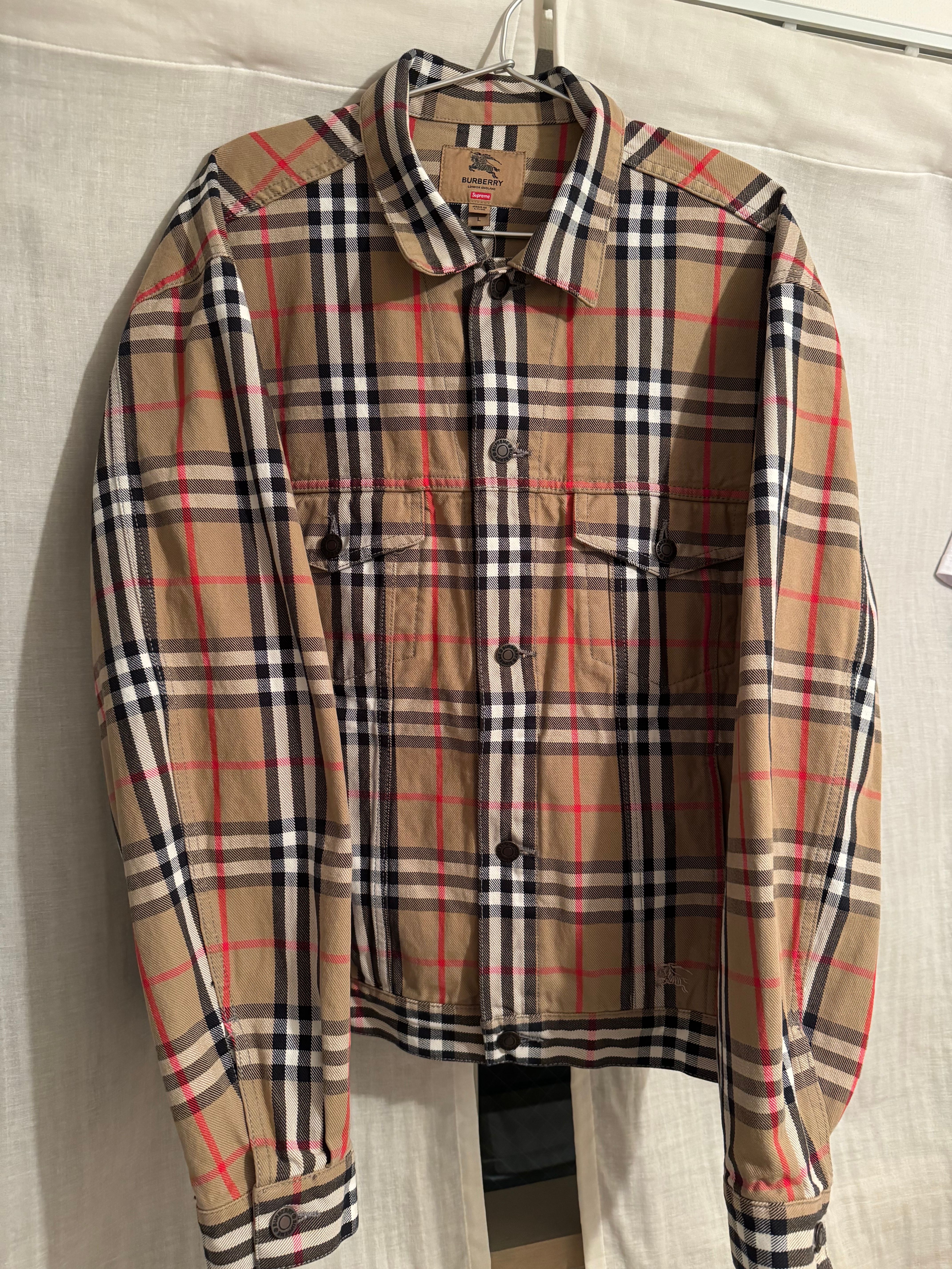 Supreme / Burberry Denim Trucker Jacket "Beige"