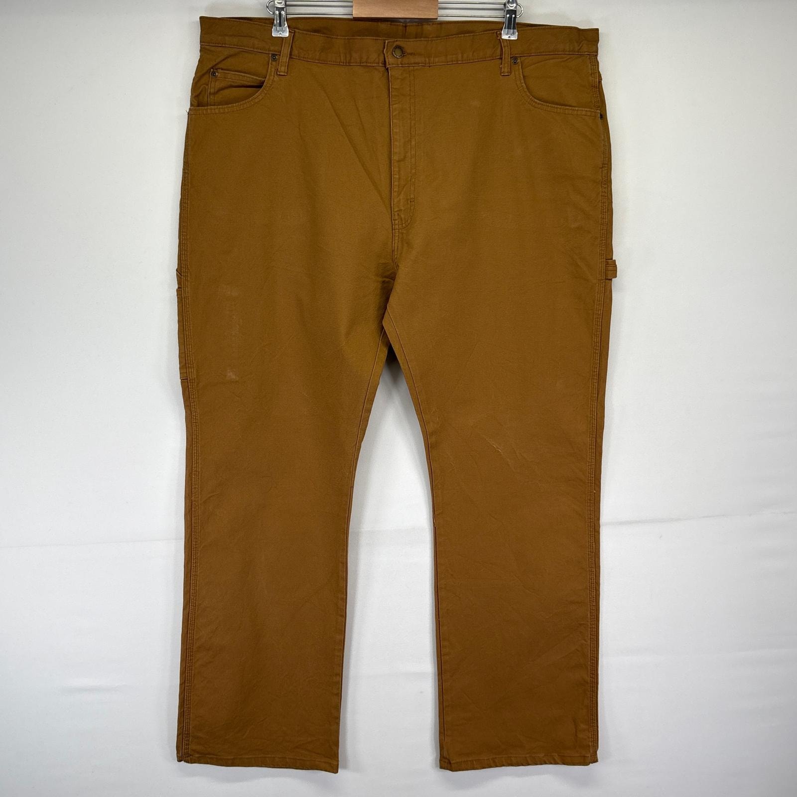 古着 ディッキーズ Dickies ワークパンツ ワンポイントロゴ 長ズボン 大きいサイズ ダック ペインター  ブラウン系 メンズ