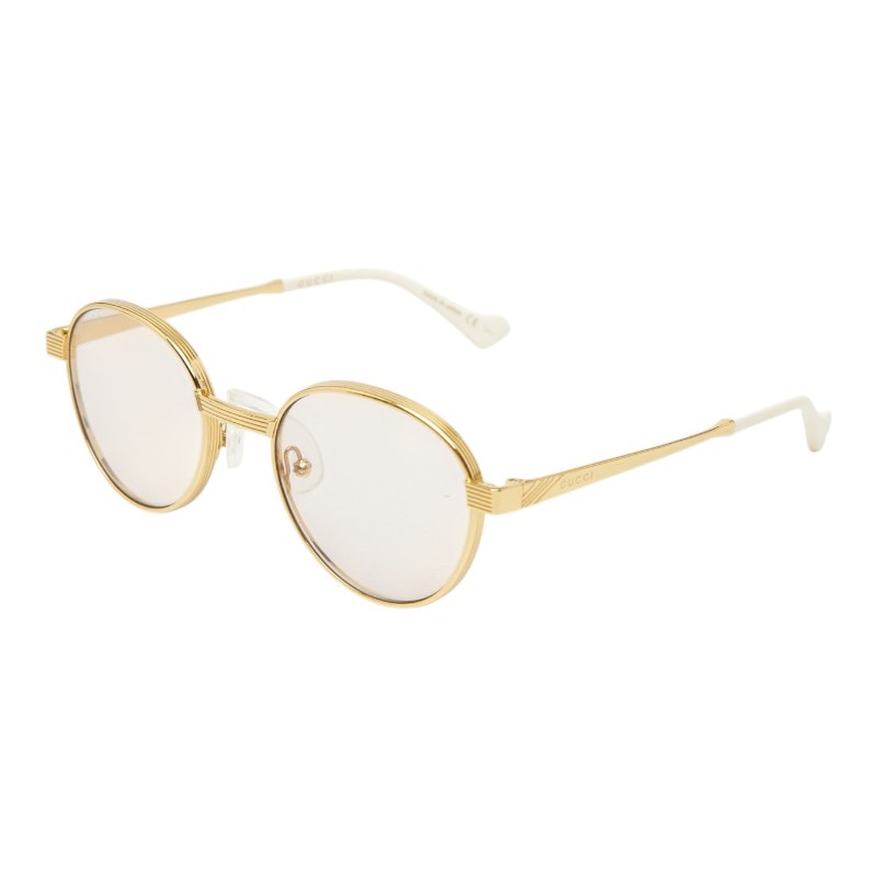 グッチ ボストン UVカット サングラス GG0872S ゴールド アイボリ プラスチック メッキ レディース GUCCI 【中古】