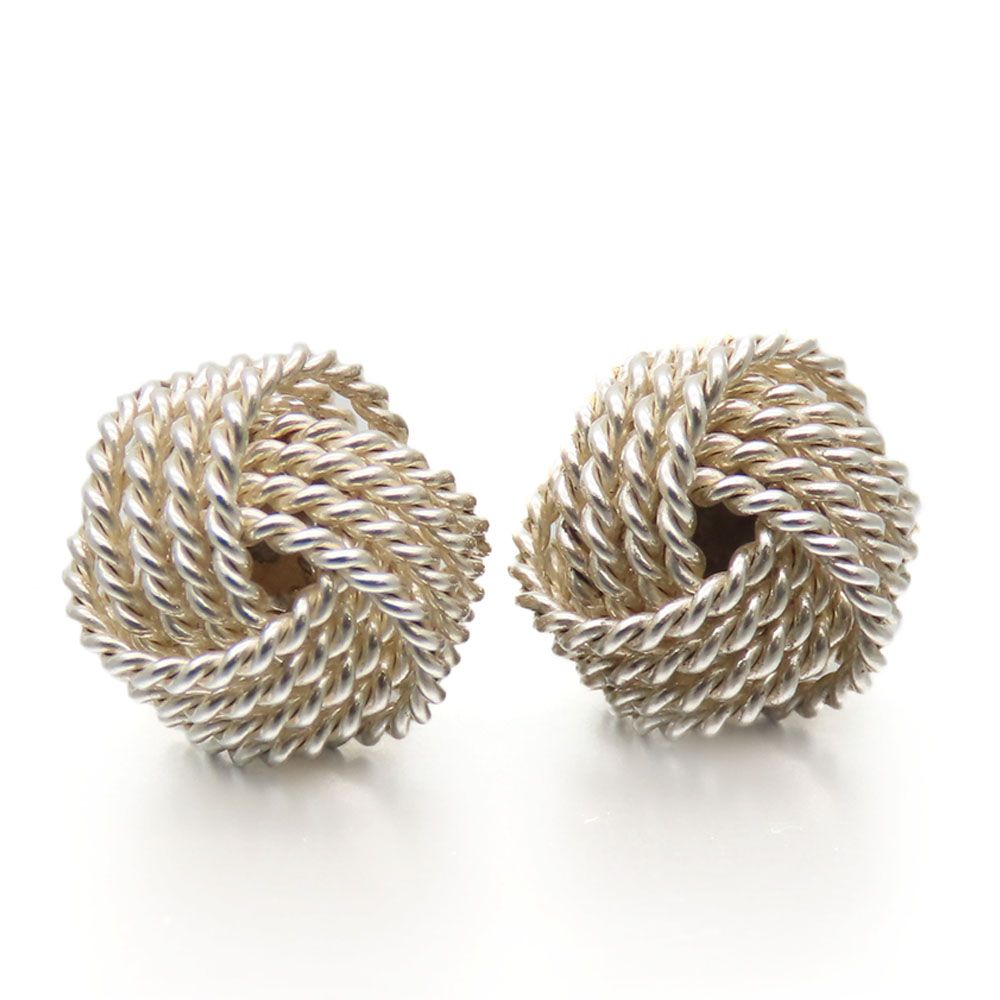 【中古】 ティファニー ピアス サマセット メッシュ シルバー925 約2.9g シルバー アクセサリー ツイストノット 可愛い レディース 女性 TIFFANY&Co.