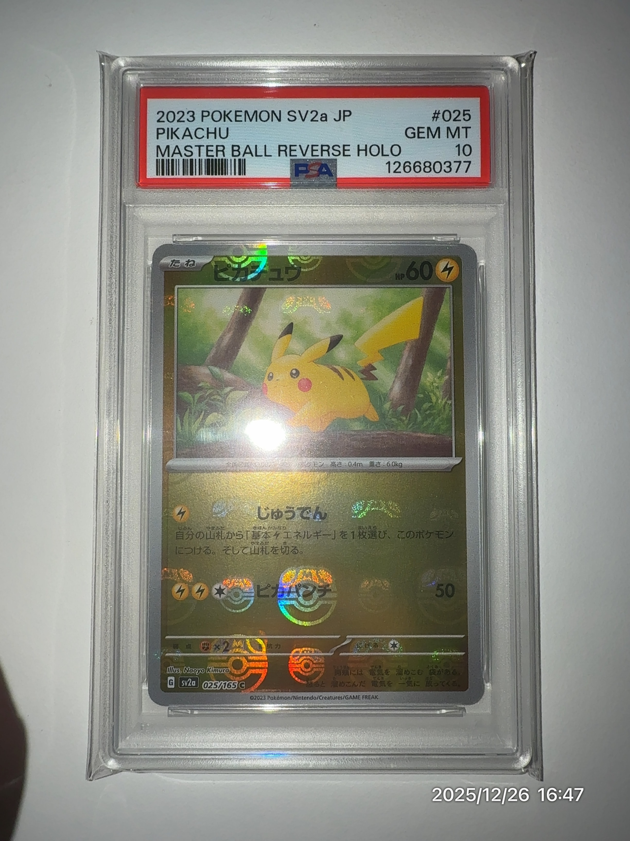 ピカチュウ C: マスターボールミラー (マスボピカチュウ) [SV2a 025/165](強化拡張パック「ポケモンカード151」)