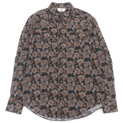 美品 セリーヌ 長袖シャツ ブラック メンズ 38 2C143428K