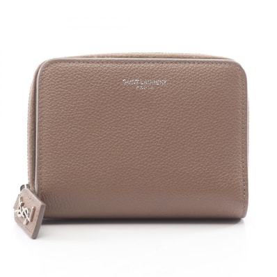 サンローランパリ SAINT LAURENT PARIS リヴゴーシュ 二つ折り財布 財布 レザー レディース グレー系 414661 【中古】