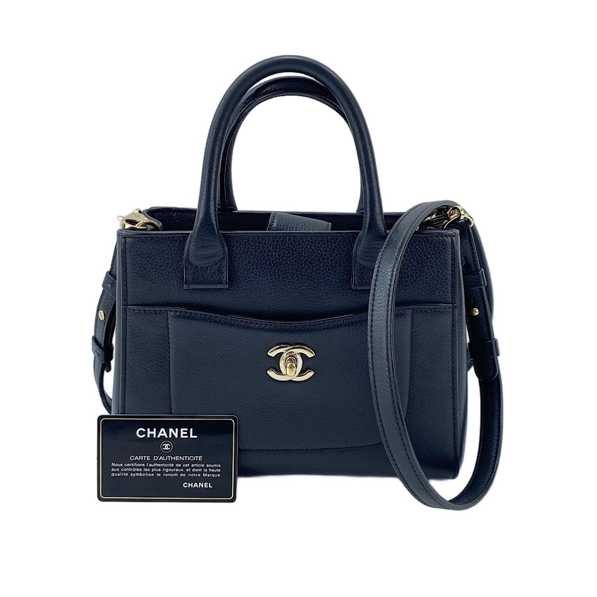 シャネル CHANEL カーフスキン ネオエグゼクティブ ハンドバッグ【中古】