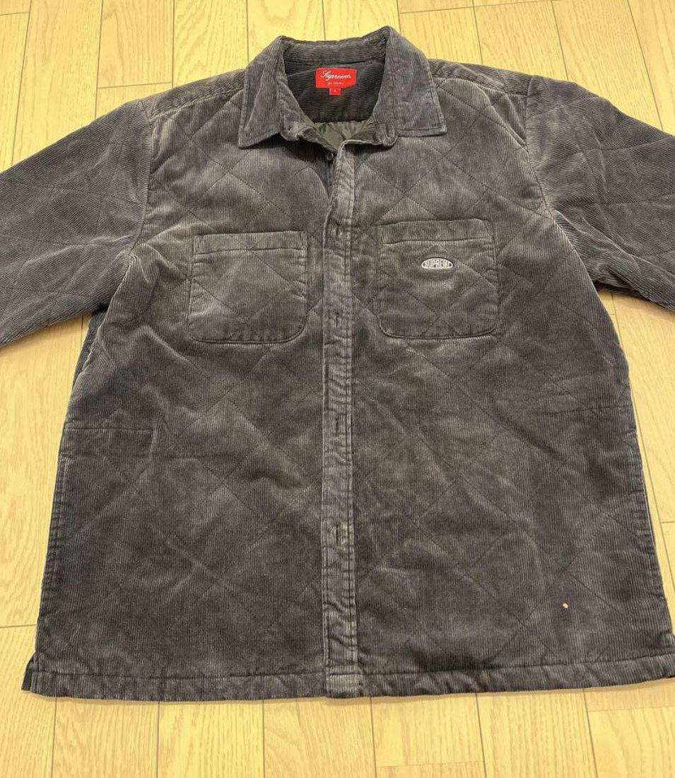 Supreme Quilted Corduroy Shirt "Black"