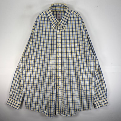 古着 ブルックスブラザーズ Brooks Brothers 長袖シャツ ボタンダウン XL イエロー系 チェック メンズ